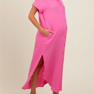 Pinkblush Pink Button-Down Midi Dress